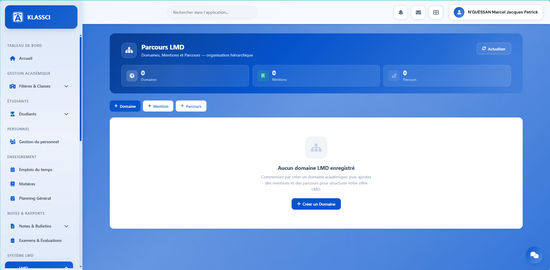 Parcours LMD KLASSCI