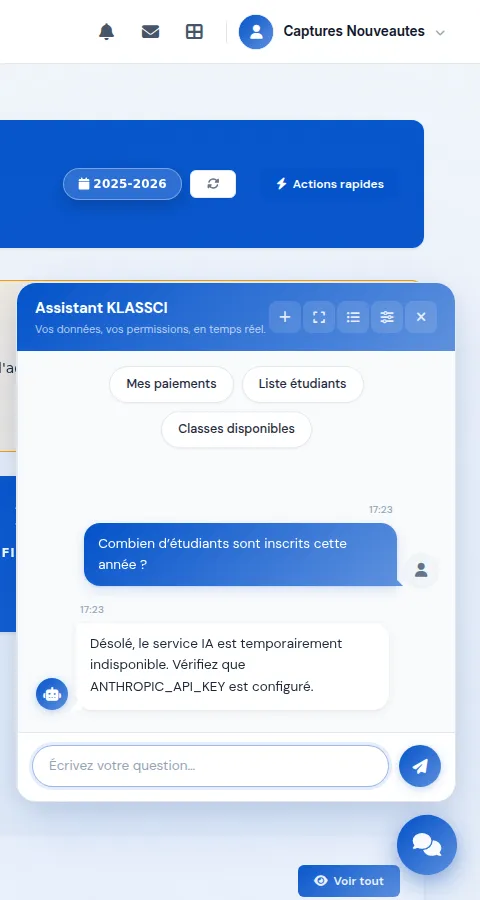 Assistant de l'application — Avant