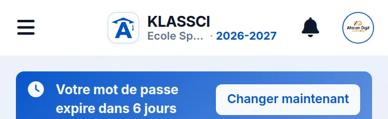 Barre du haut sur téléphone — Après